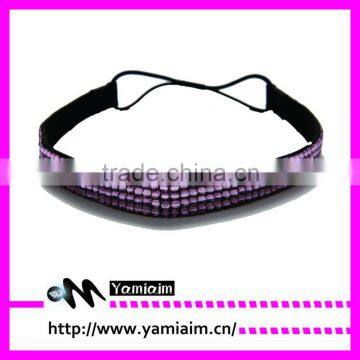 Thick Colored Custom Patterned Bling Rhinestone Elastic Stretch Headbands