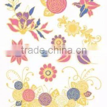 Fashion Colour Changing Metal Temporary Tattoo Sticker With Waterproof