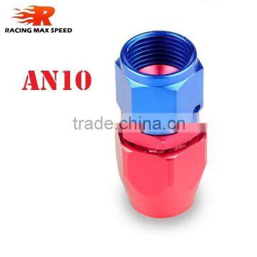 Aluminum oil cooler fitting straight swivel hose ends adapter blue and red 40-001-10