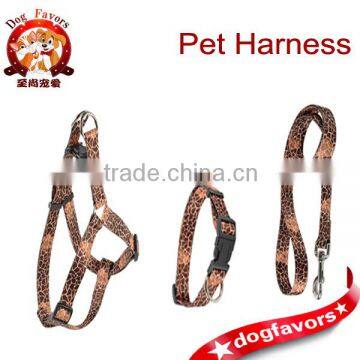 2014 new popularAnimal Print Dog Collar,Leash and Harness