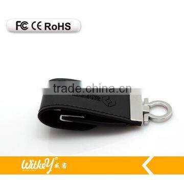 promotional leather pouch for usb flash drive full capacity 8gb