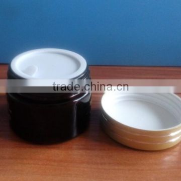 Trade Assurance 50g amber glass jar with aluminum cap and inner plug