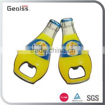 high quality custom logo bottle shape metal beer bottle opener with epoxy logo
