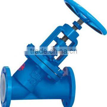 PFA Lined Globe Valve angle type