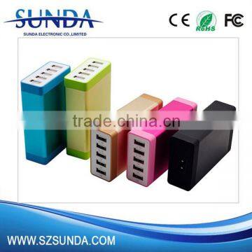 High quality 5V 7A 5 usb mobile phone travel charger, 5 ports usb wall charger