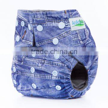 AnAnBaby New Product 2014 Reusable Washable Bamboo Charcoal Cloth Diapers With Double Gussets