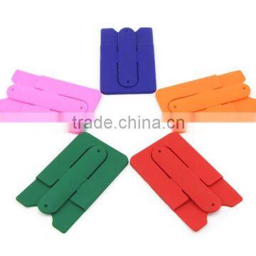New Eco-friendly 3m Sticker Silicone Mobile Phone Card Holder With Stand photo-2