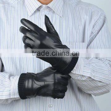 Men's sheepskin fashional working gloves with knitted cuff