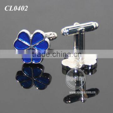 Clover Shaped Cufflink Fashion Enamel Zinc Alloy Sleeve Button Metal Personalize Cuff Links photo-3