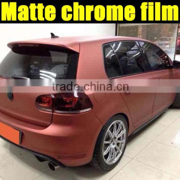 popular brown matte chrome wrap film with highest quality factory wholesale directly 1.52*20m with air free bubbles