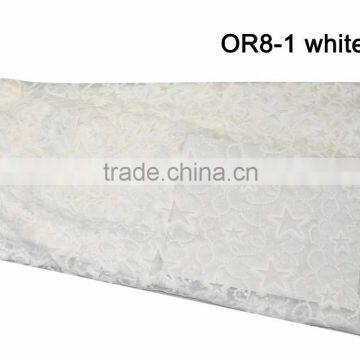 OR8-1 white wholesale beautiful swiss voile organza lace fabric