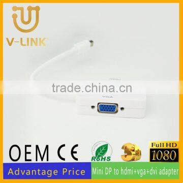 Manufacture price mini dp to hdmi dvi vga adapter cable for computer