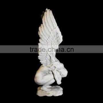 Natural Stone Weeping Angel Statue for Garden Decor