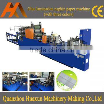 Automatic tissue paper converting colour lamination folding napkin machine