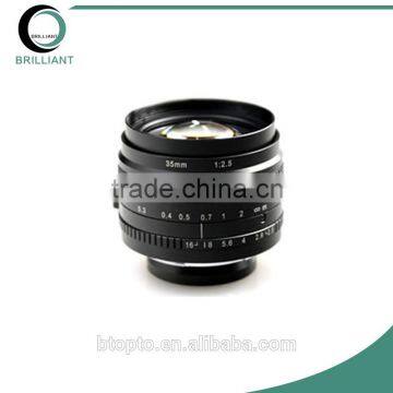 2MP 43mm Format F-mount Munaul Iris 35mm Fixed Focus Lens for Machine Vision
