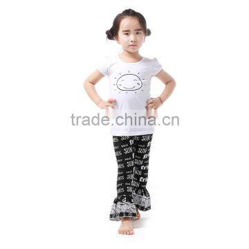 Hot Sale 2016 Wholesale Children's Boutique Clothes Smeling Face Cotton Outfit For Baby Girls