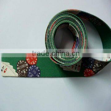 38mm printed polyester webbbing strap,good quanlity polyester webbing