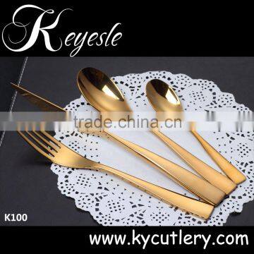 Good quality gold plated cutlery set stainless steel