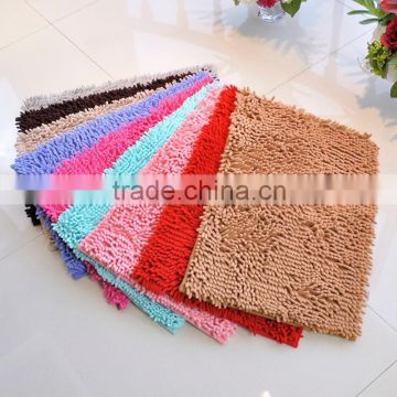 chenille high pile floor carpet bathmat with Anti-slip base