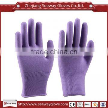 Seeway purple Nylon labor gloves Thin work gloves for industrial use