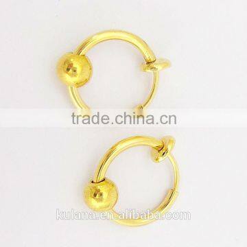 13 mm Wide Spring Nose Ring Golden Ring