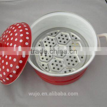 Wholesale Gifts 24/26/28CM Enamel Steam Pot Enamel Restaurant Soup Pot