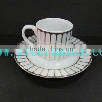 YF27008 ceramic cup & saucer with gold decoration