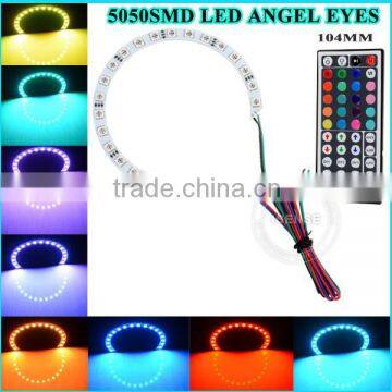 RGB Color 104mm DC12V Black PCB Semi Circle 5050 Smd Angel Eyes Auto Parts German Cars photo-3