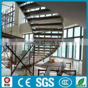 Curved shape stainless steel beam stairs