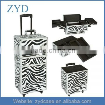 Extra Large 3 in 1 Zebra Aluminum Hairdressing Carry Case,Barber Tool Box,Hairdresser Tool Case ZYD-HZ82202