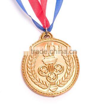 2" Diameter Olympic Style High Quality Promotional Custom Cheap Plastic Bronze Award Medal with Ribbon Necklace for Third Winner