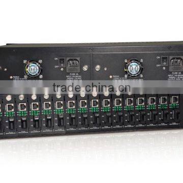 Fiber Optic Converter Chassis, Standard 19 inch Rack-mount Size chassis, 2U Height