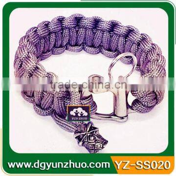 Stainless steel adjustable shackle for 550 paracord bracelet, LOGO stainless steel adjustable shackle