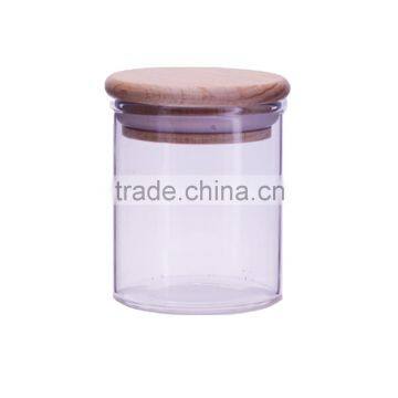 3.3oz small glass packaging glass jar wood lid 100ml