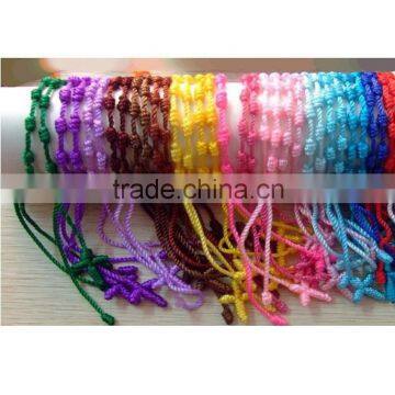 hot selling Multi-Colour promotion gift thread cross knotted twine Chram Bracelet                        
                                                Quality Choice