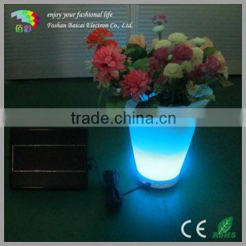 energy saving battery rechargeable RGB color outdoor led flower pot/led light flower pot/LED illuminated flower vase