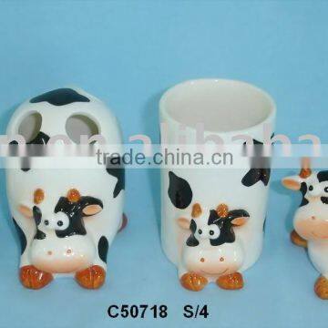 ceramic bathroom set,sopa dish, soap dispenser,tumbler,toothbrush holder