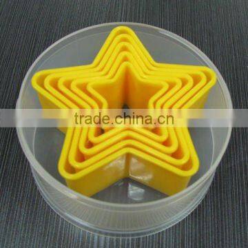 New 5pcs Star Shape Plastic Custom Cookie Cutters