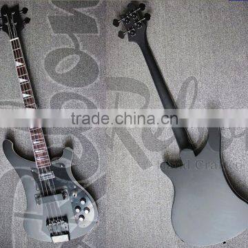 4 string Rik neck through body electric bass guitar in black color