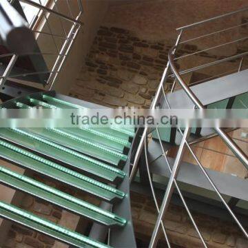 Steel Structure Curved Glass Stairs or Glass Helical Staircase photo-4
