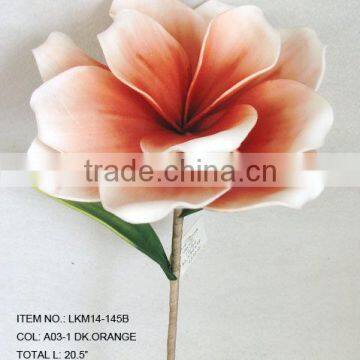 2015 hot sale artificial colored polyfoam 21" EVA magnolia spray for home decorations artificial flowers exporter