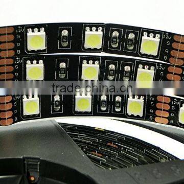 Black PCB LED Strip 5050, 12V Flexible Light 60LED/m,SMD 300LED/5m/roll,White,White Warm,Cold White,RGB