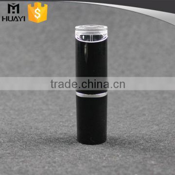 black color elegance round empty plastic lipstick container