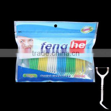 30 pieces in plastic bag,Y shape dental floss pick