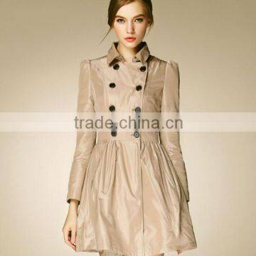 Chic and graceful women's lapel coat style dress with design,fashion european women trench coat style dress