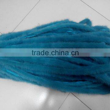 China Wholesale Dye Mink Fur Strip / Fur Collar / Real White Mink Fur Trimming photo-5