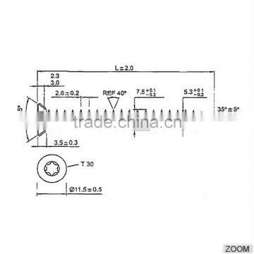 Zinc White Zinc Yellow Small Head Torx Recess Concrete Screw photo-5