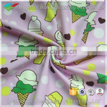 Comfortable material print icecrem nylon spandex swimwear stock fabric