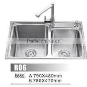 New double bowl heavy SS 304 high quality stainless sink