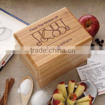 Bamboo Recipe Card Box